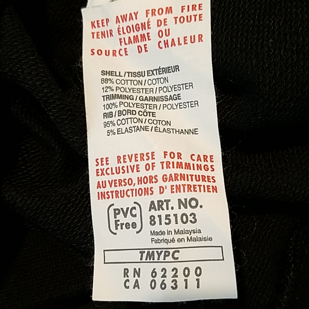 PUMA Hooded Pullover Sz M Black & White - Picture 5 of 5